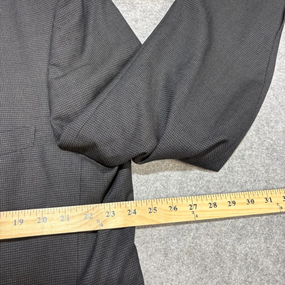 Yves Saint Laurent Mens Double Breasted Blazer Grey Micro Check Made in USA YSL